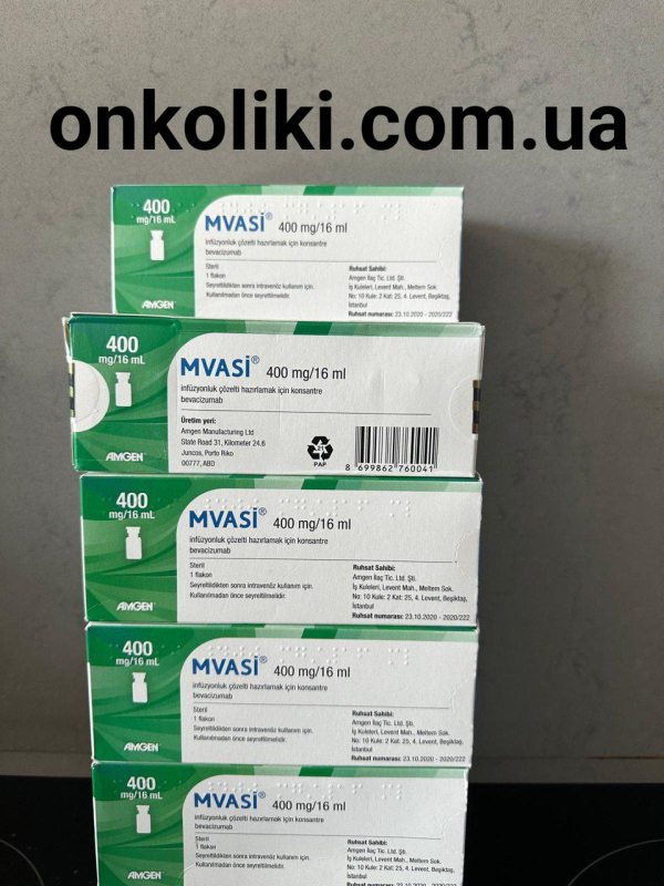 Mvasi (bevacizumab) 400 mg/16 mL concentrate for solution for infusion , original (Amgen, USA)