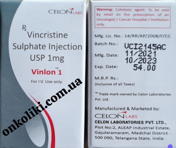 Image - Vincristine 1 mg/1 mL solution for injection, 1 vial, generic (India)