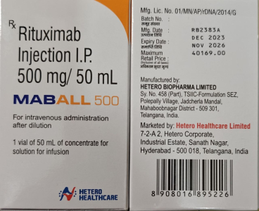 Image - Mabthera, Rituximab 500 mg/50 mL concentrate for infusion, generic (India)