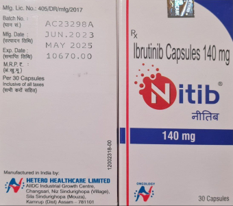 Image - Imbruvica, Ibrutinib 140 mg 30 capsules generic (Hetero, India)