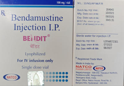 Image - Bendamustine 100 mg concentrate for infusion generic (Natco, India)