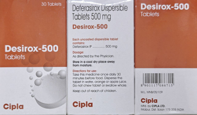 Image - Exjade, Deferasirox 500 mg 30 dispersible tablets, generic (India)