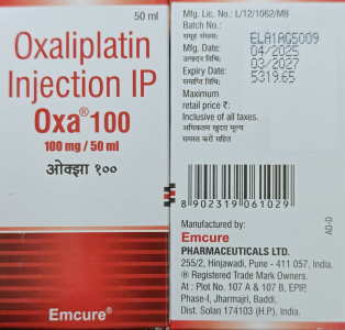 Image - Oxaliplatin 100 mg concentrate for infusion generic (India)