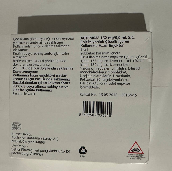 Actemra ( Tocilizumab) 162 mg, Roche, Germany