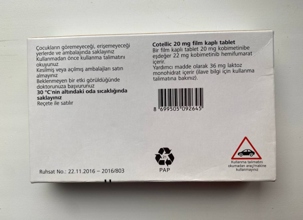 Котеллик, Cotelic ( кобиметиниб, Cobimetinib ) 20 мг 63 таб, original