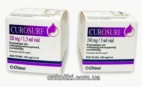 Curosurf (poractant alfa) 120 mg/1.5 mL suspension for intratracheal administration, 1 vial (Chiesi)