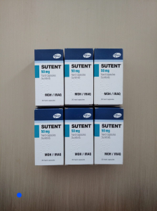Image - Sutent (sunitinib) 50 mg 14 capsules original (Pfizer, Italy)